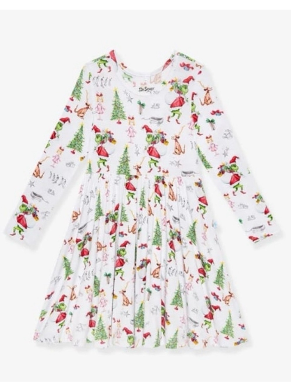 Posh peanut Dr. Seuss Grinch Who Ville Long-Sleeve Twirl Dress